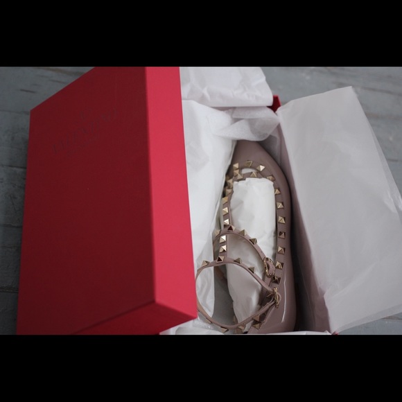 VALENTINO ROCKSTUD CAGED LEATHER BALLERINA FLAT 38 - Picture 7 of 8